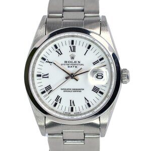 ROLEX DATE 15200 UNISEX SS WATCH WHITE INDEX-ROMAN DIAL SMOOTH OYSTER YR-1996